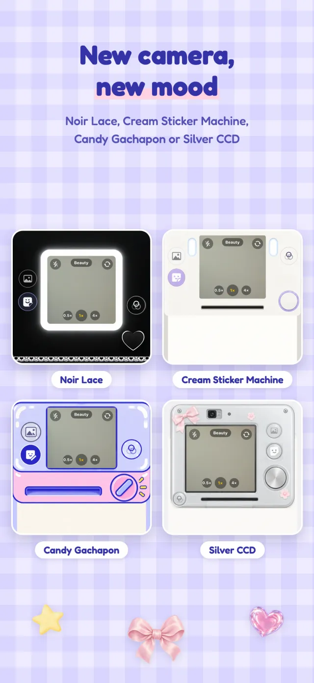 4種類のカメラの見た目